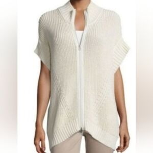 Pure Handknit Katherine Sweater Poncho Womens S/M Cream SS Oversized